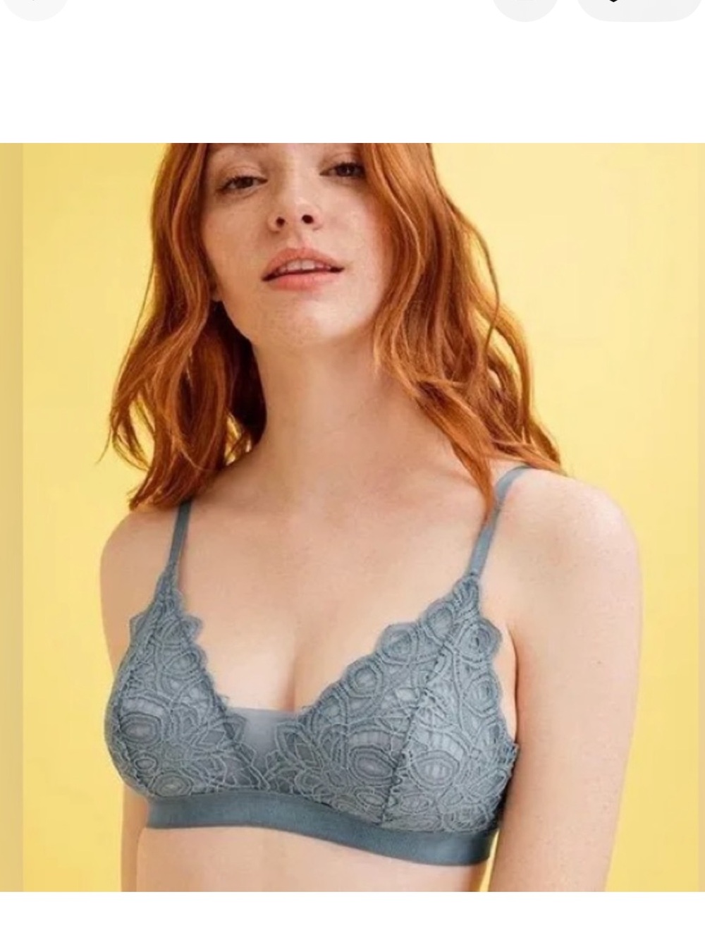 ThirdLove Boho Lace Triangle Bralette Sz XL. Feminine. Lounge. Blue grey. Sexy